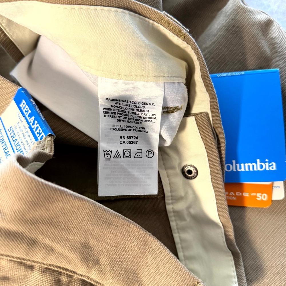 Columbia Mens ROC Pant Relaxed Fit Tan Cargo Sz 40x32 UPF 50 New With Tags - Picture 8 of 12